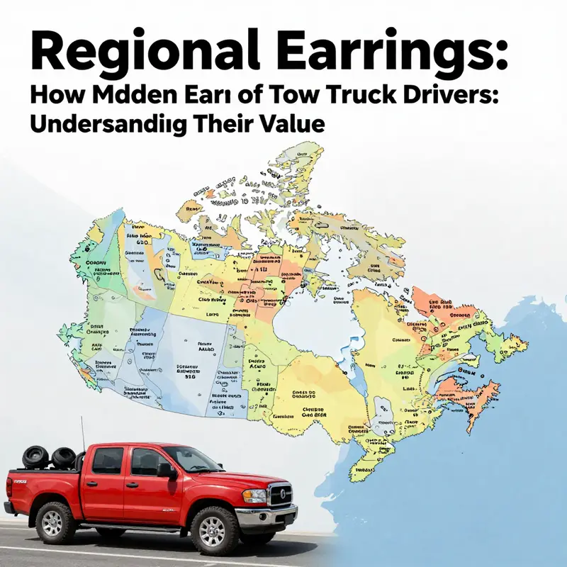 A visual representation of varying wages for tow truck drivers in Canadian cities.