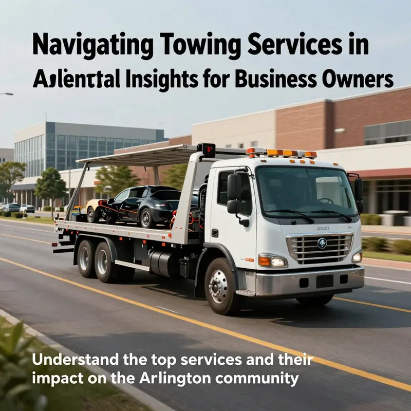 A towing truck driving through Arlington, representing the key role of towing services in community safety and support.