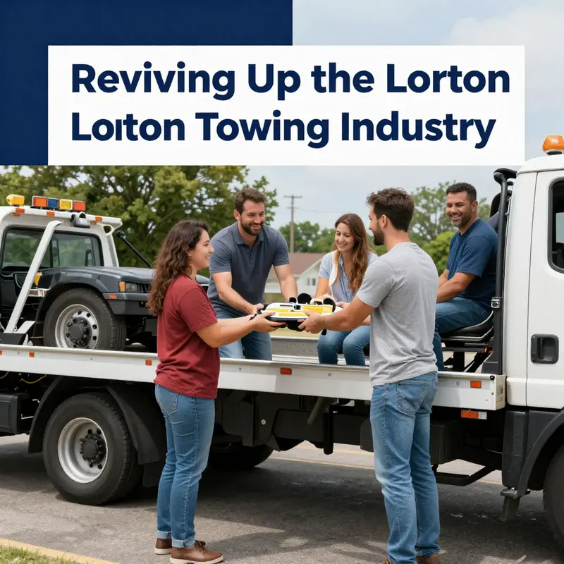 Professional towing services actively assisting a vehicle on a busy Lorton street.