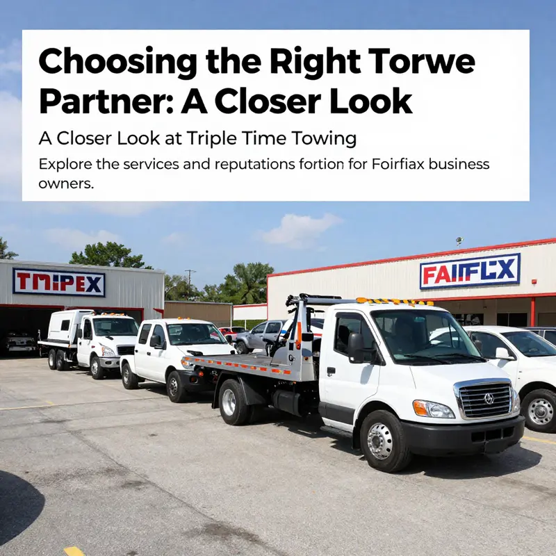 Multiple towing vehicles from Fairfax towing companies displayed in a yard.
