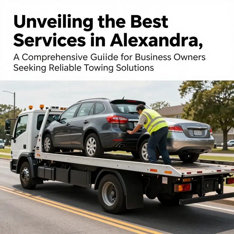A towing service in action, assisting a stranded vehicle in Alexandria.