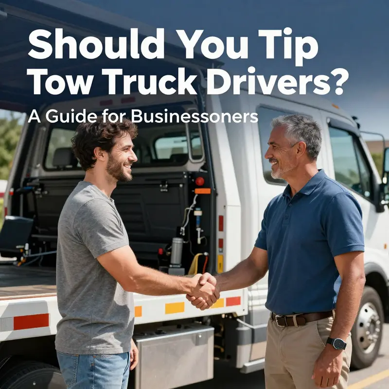 A tow truck driver provides assistance in an emergency, embodying the circumstances where tipping may be considered.