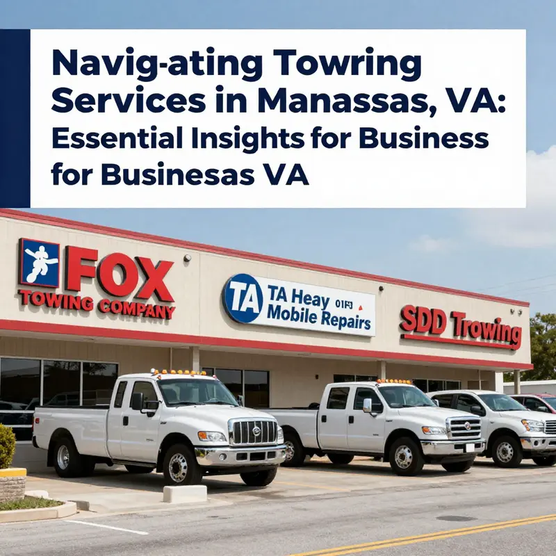 Overview of towing services available in Manassas, VA, showcasing various options for businesses.