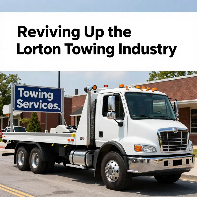 Professional towing services actively assisting a vehicle on a busy Lorton street.