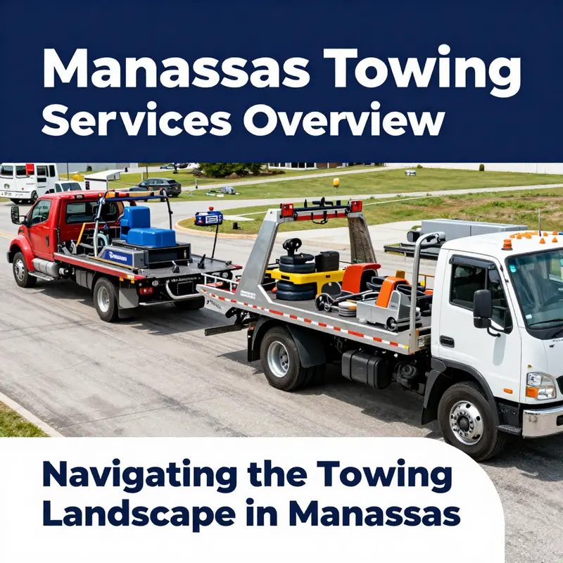 An overview of various towing vehicles and equipment used in Manassas towing services.