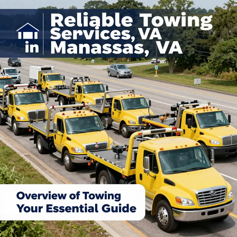 A fleet of tow trucks ready to assist motorists in Manassas, VA.
