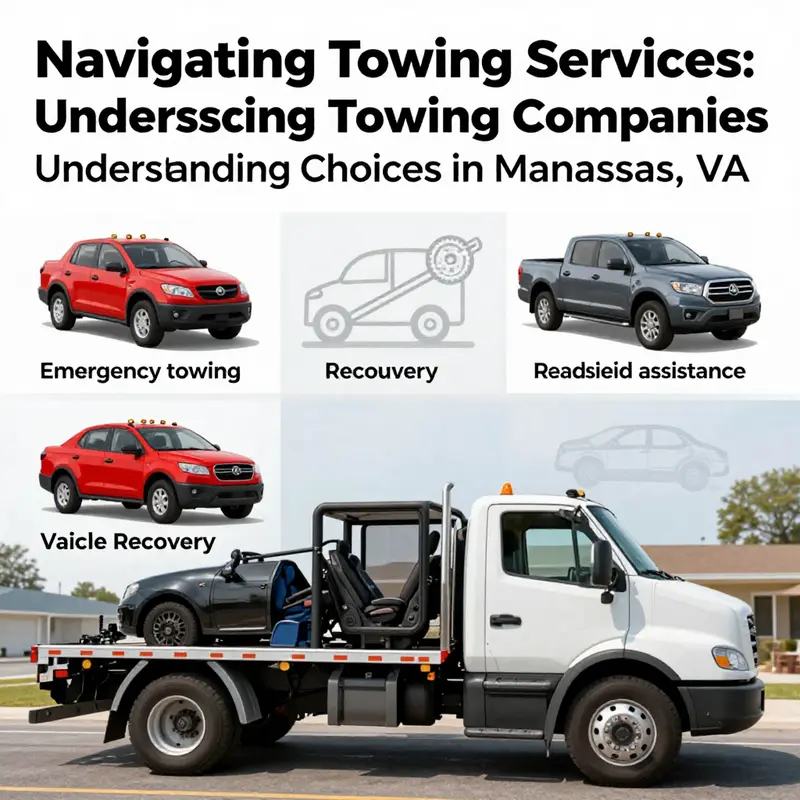 A visual representation of the various towing services available in Manassas, VA.