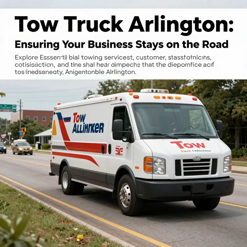 Tow Truck Arlington vehicle parked on a busy Arlington street highlighting roadside assistance.