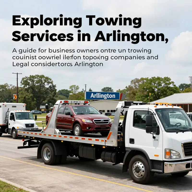 A scenic view of Arlington featuring multiple towing vehicles, symbolizing the towing services available in the area.