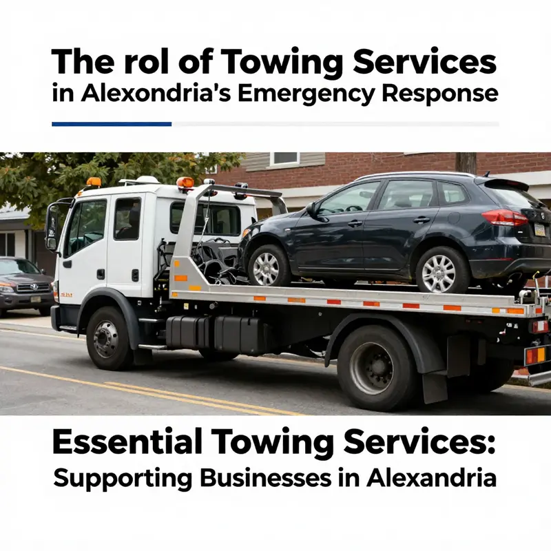A collection of notable towing service logos representing Alexandria, VA.