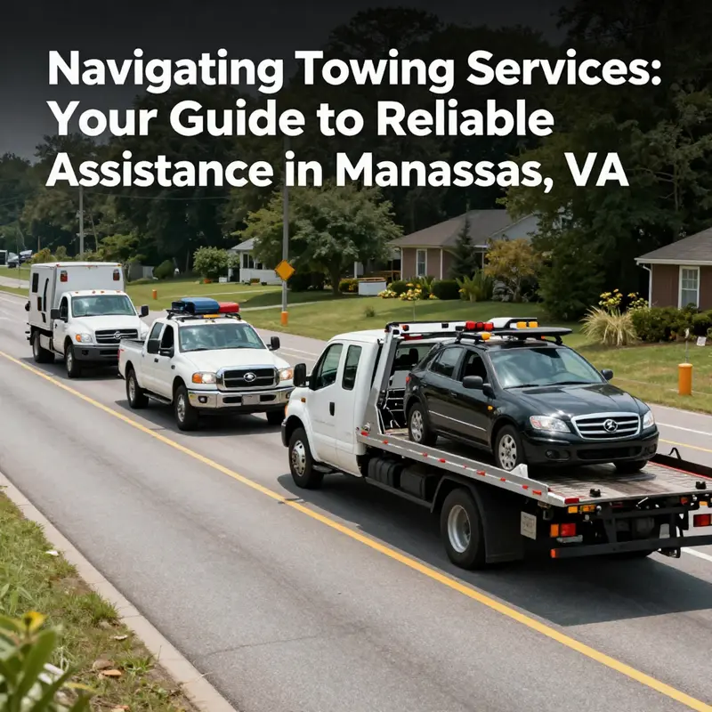 Multiple towing vehicles operating at a roadside scene in Manassas, VA, showcasing the active reliability of local towing services.