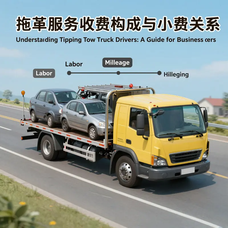 A tow truck driver exemplifying service quality while assisting a motorist.