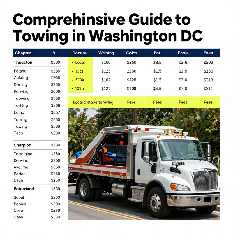 A tow truck assists a stranded vehicle on a busy street in Washington DC, highlighting the critical role of emergency services.