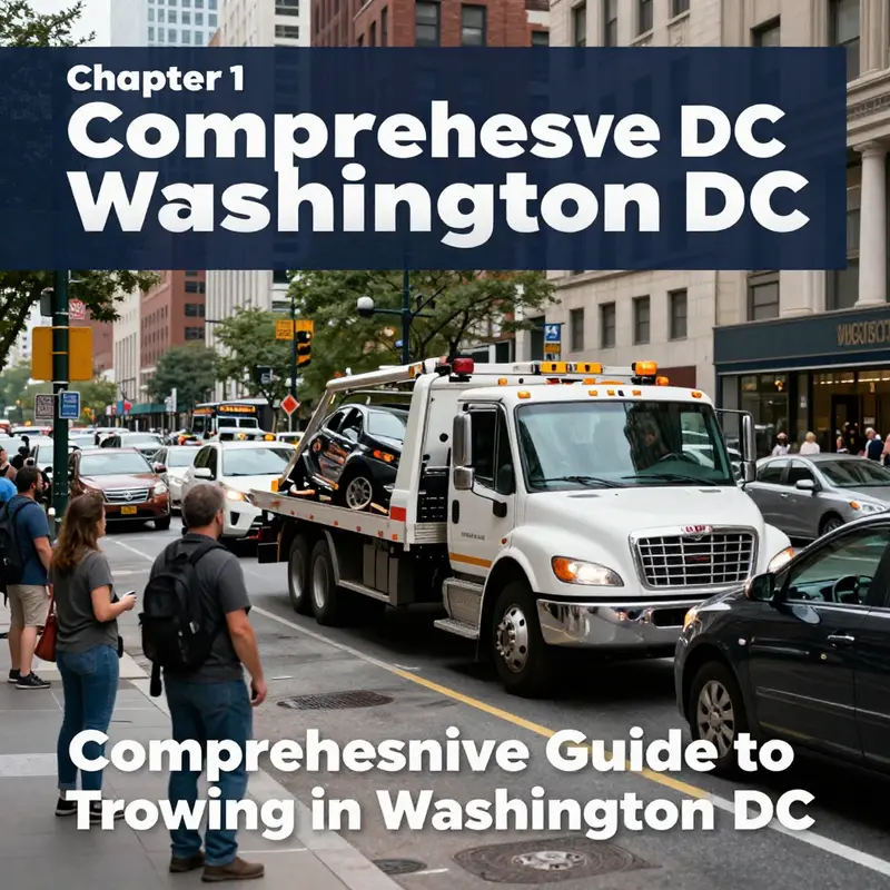 A tow truck assists a stranded vehicle on a busy street in Washington DC, highlighting the critical role of emergency services.
