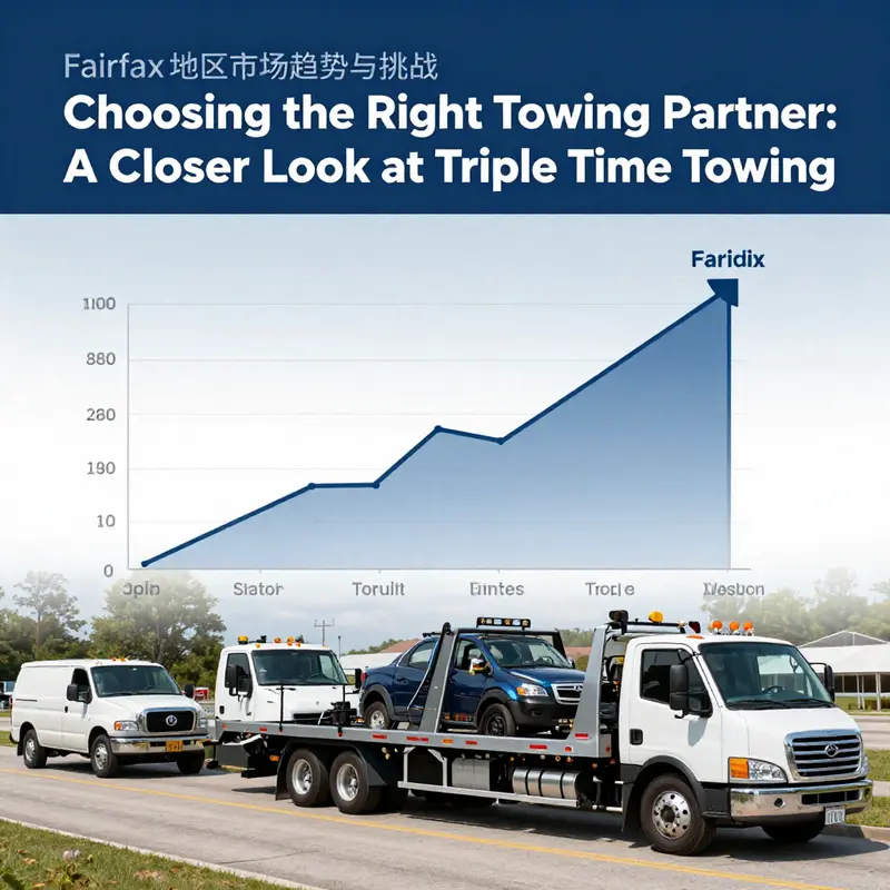 A Triple Time Towing truck ready to assist local businesses in Fairfax.
