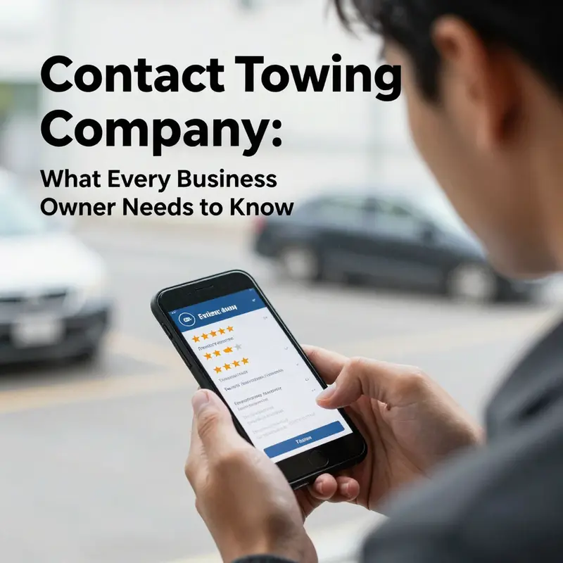 A business owner preparing to contact a towing service, showcasing the importance of being organized.