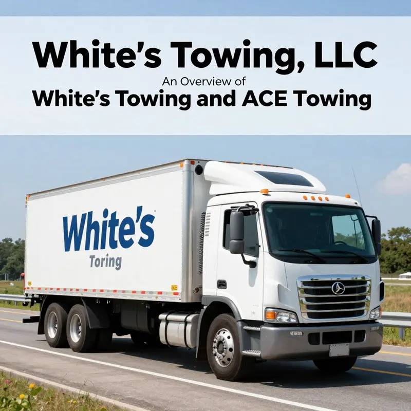 A White’s Towing truck ready for service by the roadside.