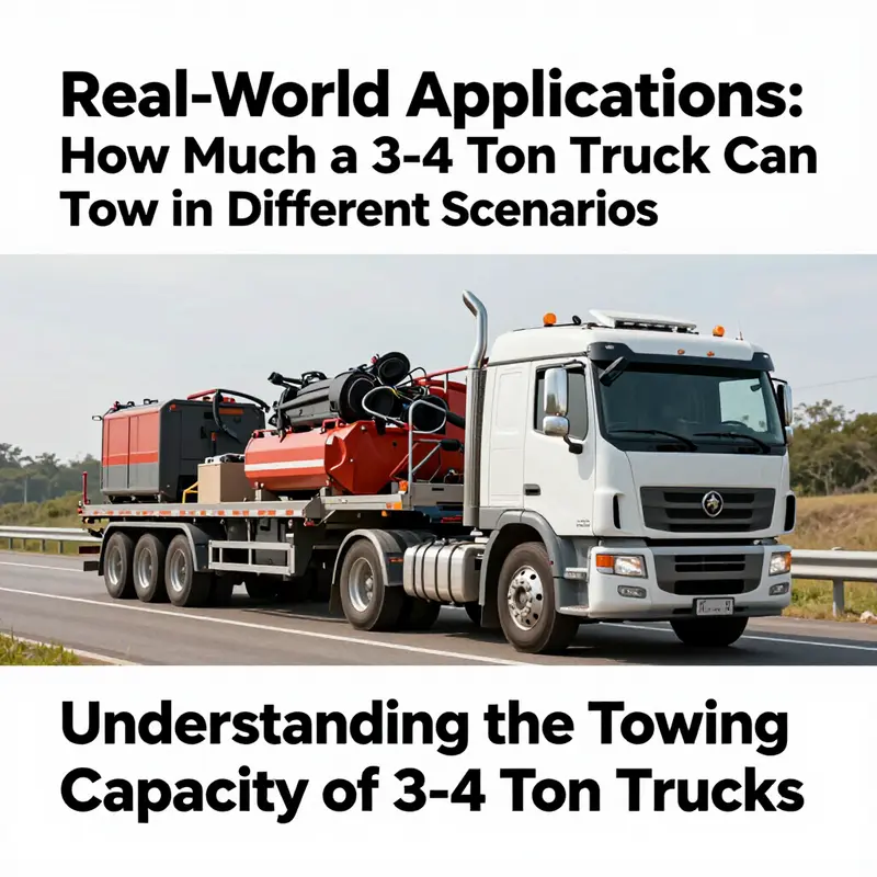Various models of 3-4 ton trucks, illustrating their towing capabilities.