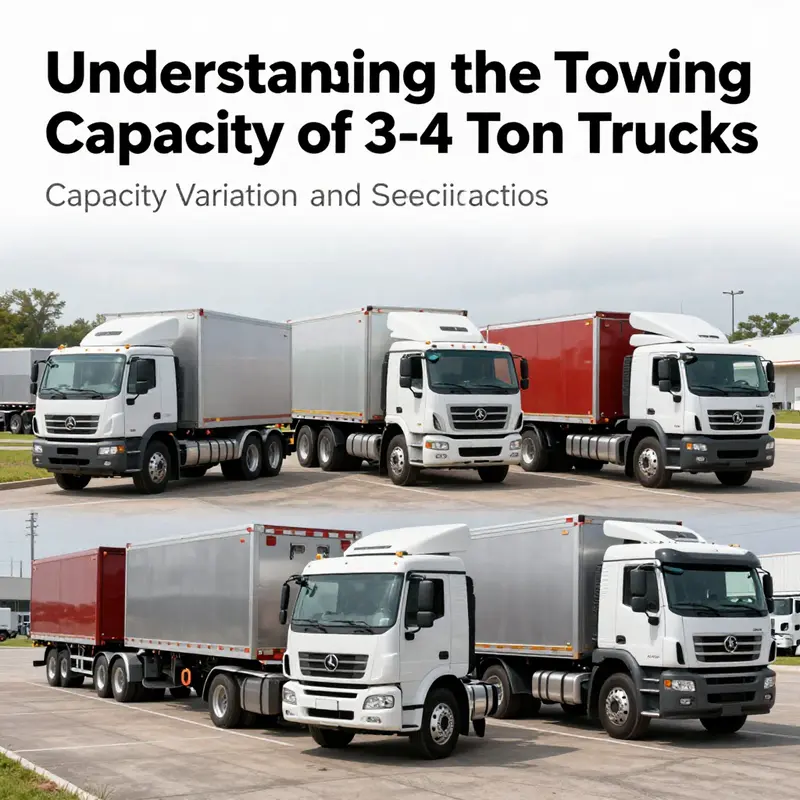 Various models of 3-4 ton trucks, illustrating their towing capabilities.