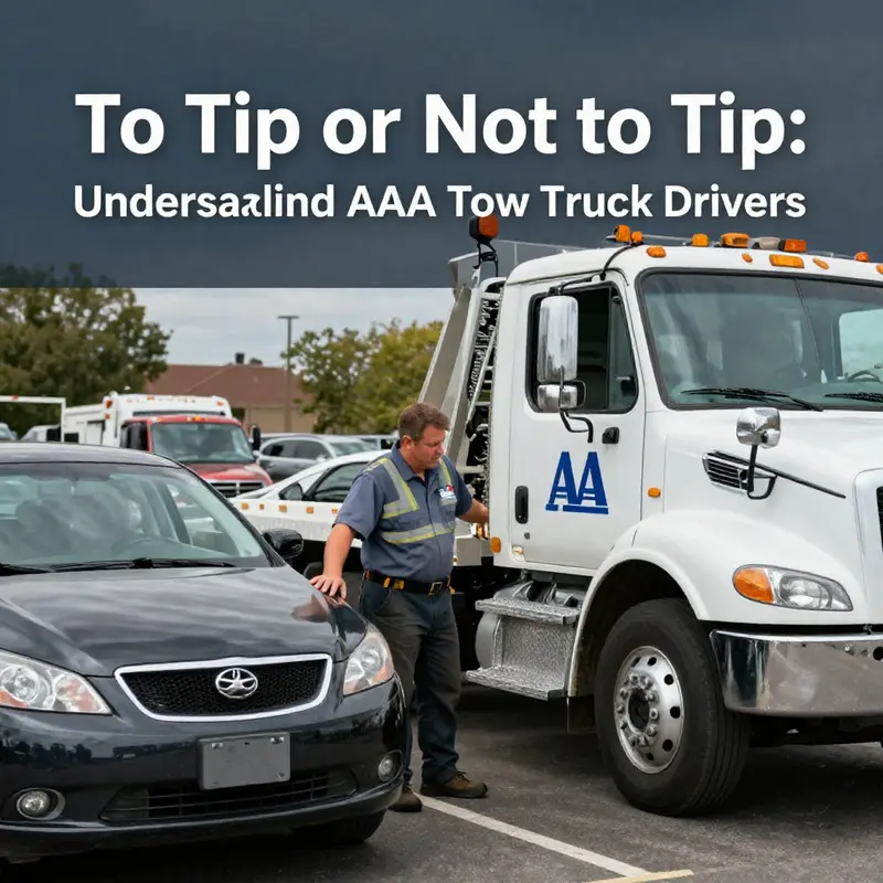 A helpful AAA tow truck driver providing roadside assistance to a driver in need.