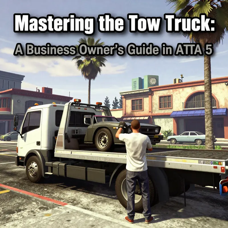 A player acquires a tow truck in Los Santos, ready for various tasks.