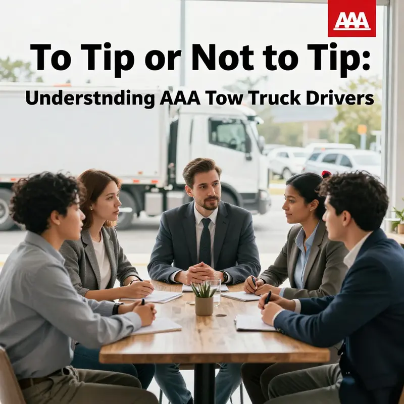 A helpful AAA tow truck driver providing roadside assistance to a driver in need.