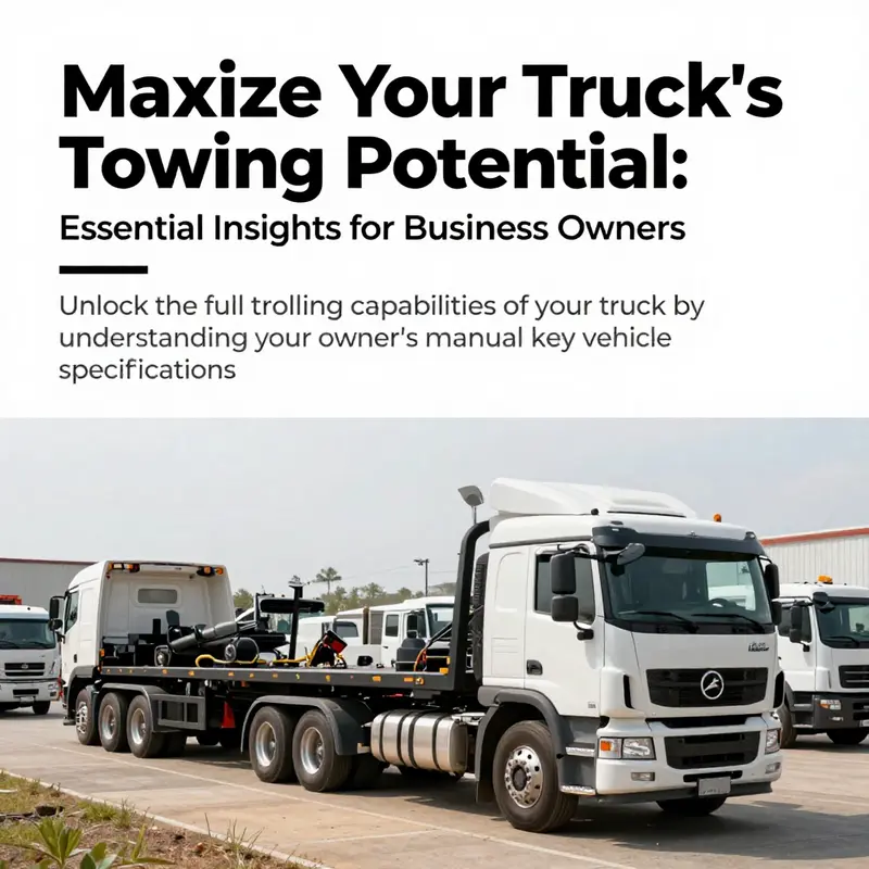A variety of trucks in a business setting, highlighting the importance of knowing towing capacities for operations.