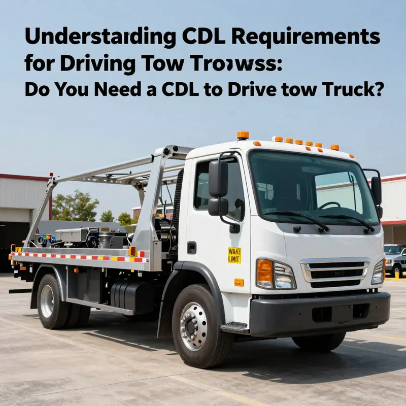 A tow truck showcasing its specifications, illustrating the importance of understanding CDL requirements for compliance.