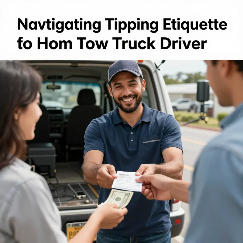 A tow truck driver ready to assist, highlighting the importance of tipping for quality service.