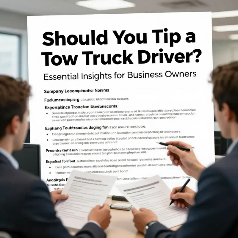 A business owner evaluates the merits of tipping after receiving towing services.