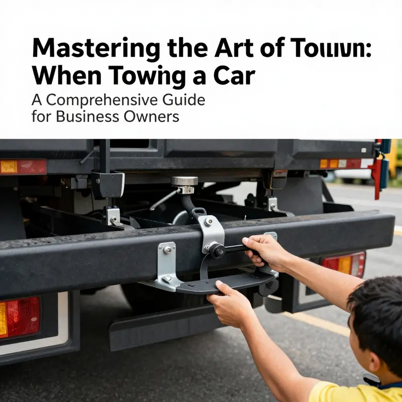 Inspecting the truck’s hitch system to ensure safe towing.