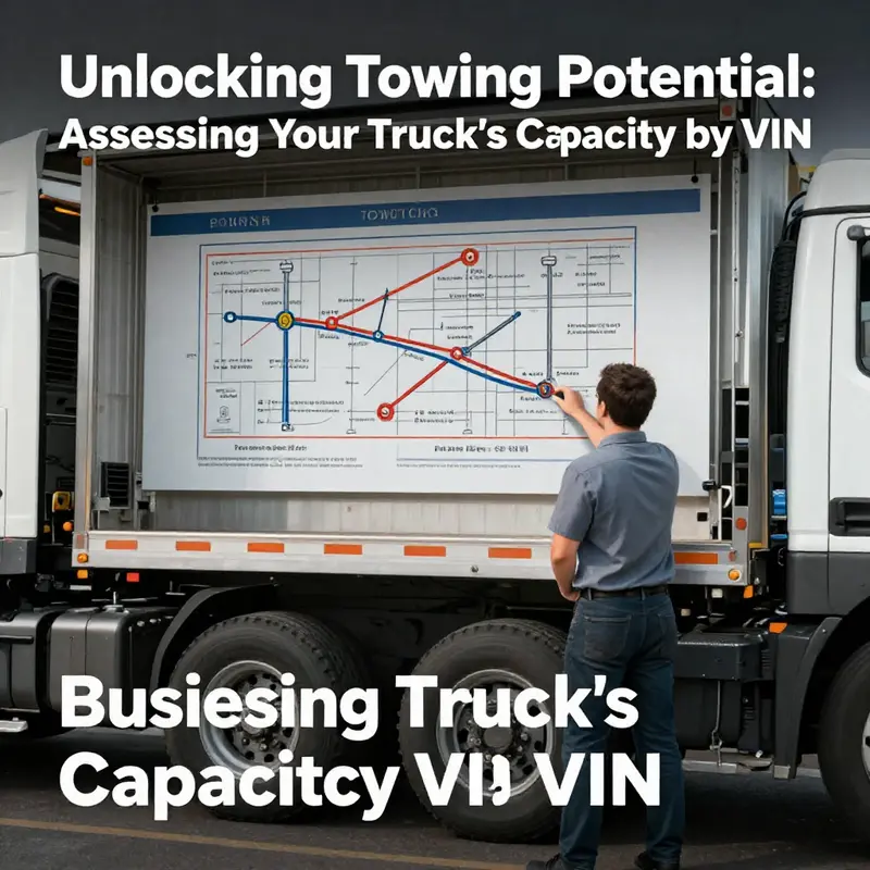 A business owner with a truck and a towing capacity chart displayed, emphasizing the importance of knowing the specifications.