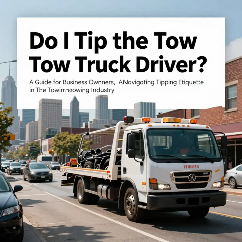 A picturesque view of a tow truck amidst a bustling city, representing the significance of roadside assistance.
