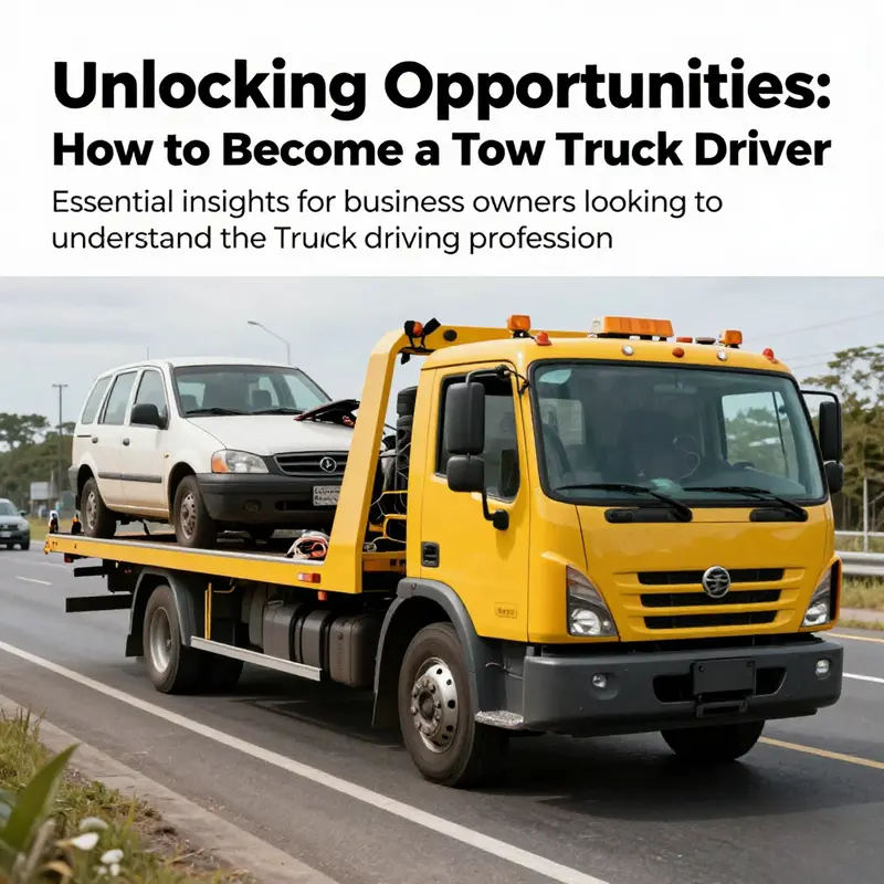 A tow truck parked on a busy road, prepared to assist in a roadside emergency, showcasing the essential role of tow truck drivers.