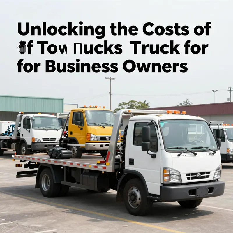 Cover image depicting an array of tow trucks, illustrating the range of options for business owners.