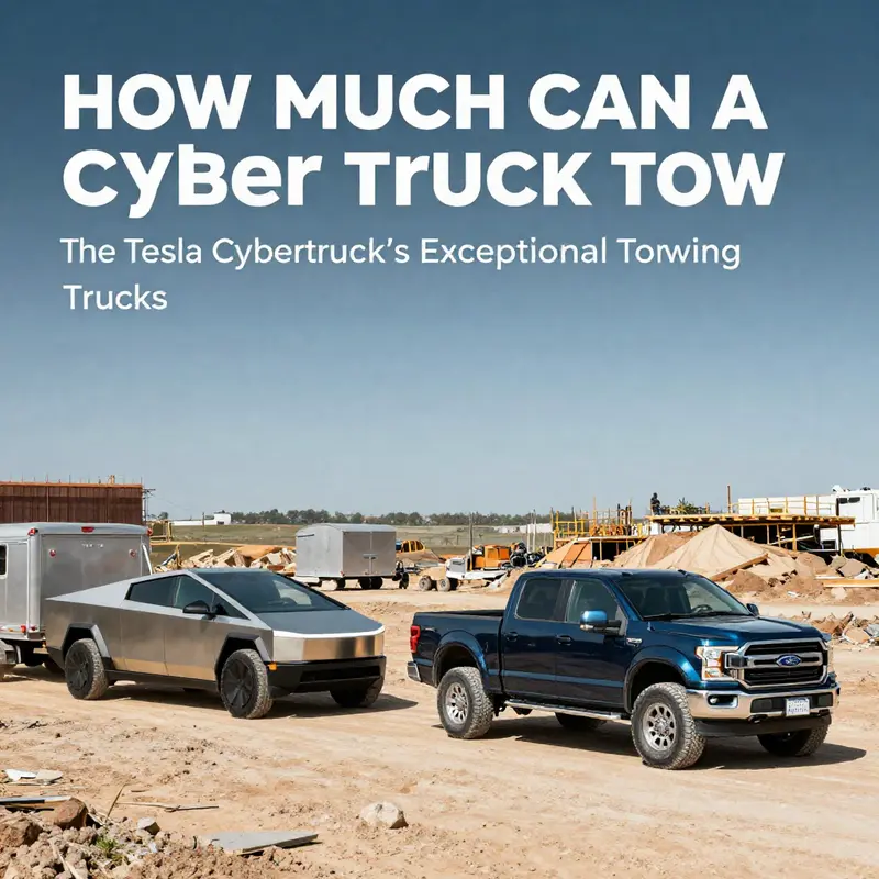 The Tesla Cybertruck effortlessly towing a heavy trailer, showcasing its impressive capabilities across all variants.