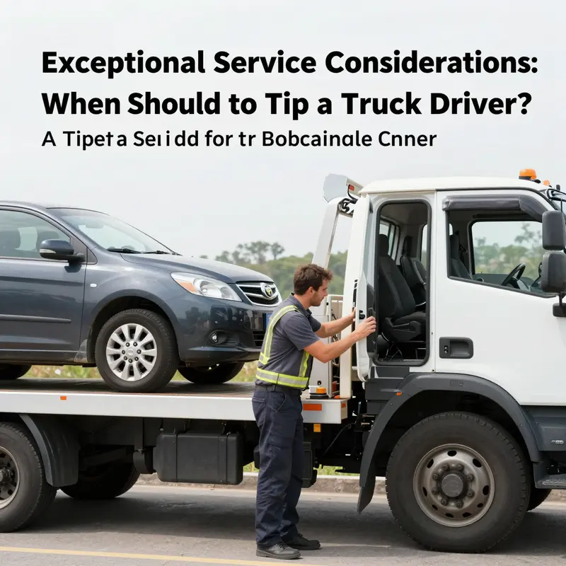 A friendly interaction between a tow truck driver and a customer emphasizing the importance of professional service.