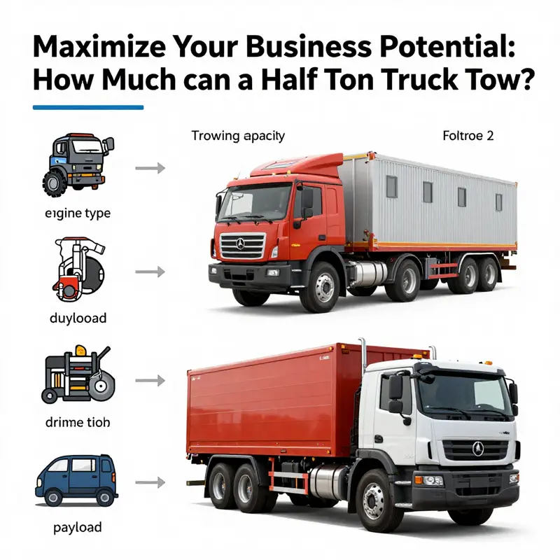 A half-ton truck effectively towing a sizable trailer, showcasing its towing capabilities relevant for business needs.