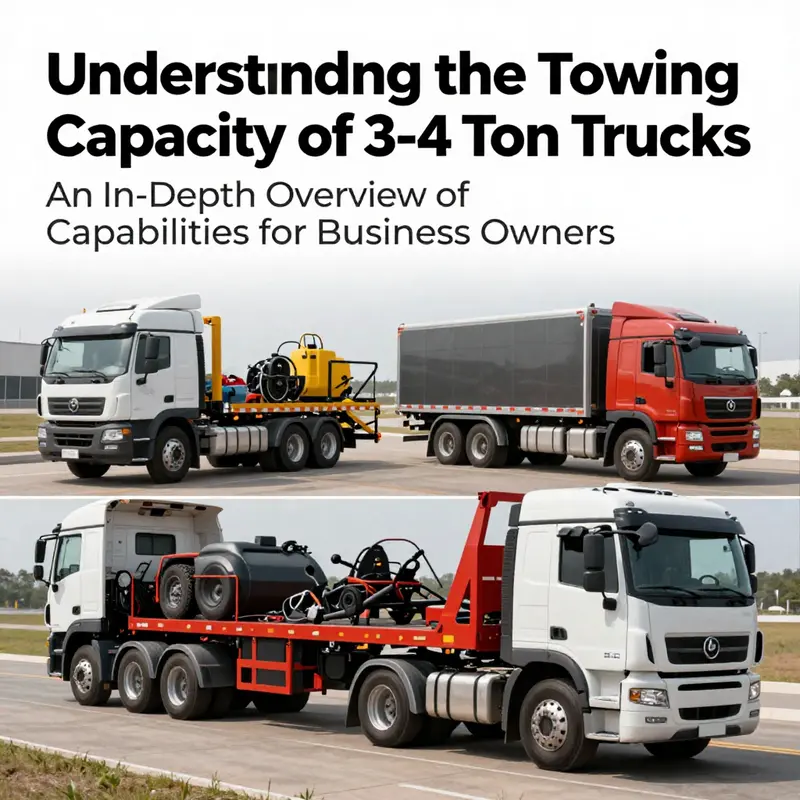Diverse 3-4 ton trucks in motion, highlighting their effective towing capacities.