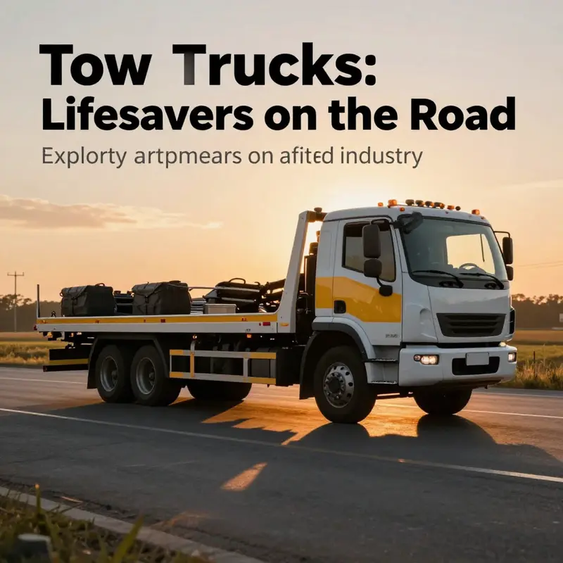 A towing truck parked in a scenic location during sunset, ready to assist drivers in need.