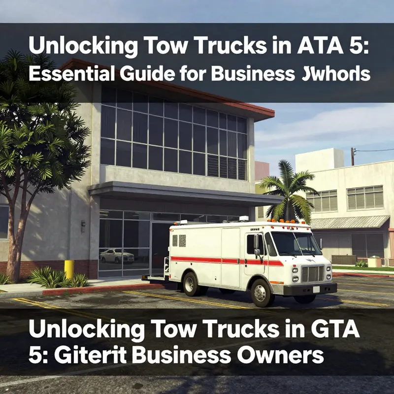 Tow truck parked near the FIB headquarters, an essential location for players.