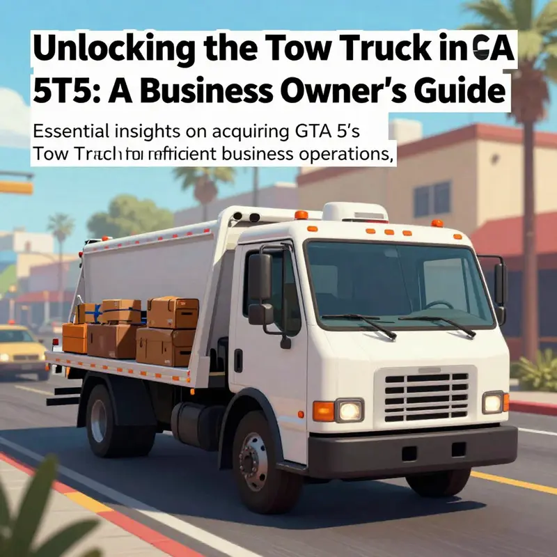 A Tow Truck maneuvering through busy streets in GTA 5, showcasing its importance in cargo and transportation.