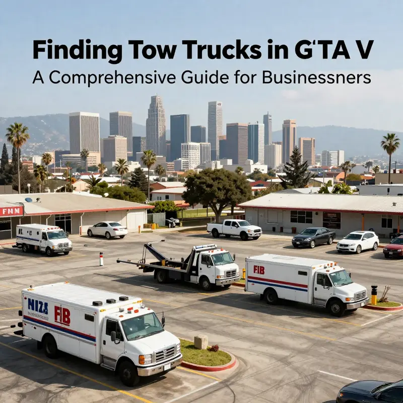 Explore the FIB lot, a prime location for finding tow trucks in GTA V.