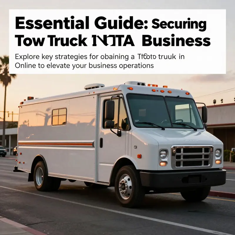 A photo-realistic scene of a Tow Truck parked in the illuminated streets of Los Santos, capturing the essence of GTA Online.