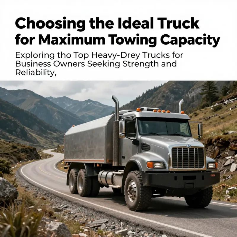 A heavy-duty truck driving along a winding mountain road, showcasing its durability and towing capacity against a stunning landscape.