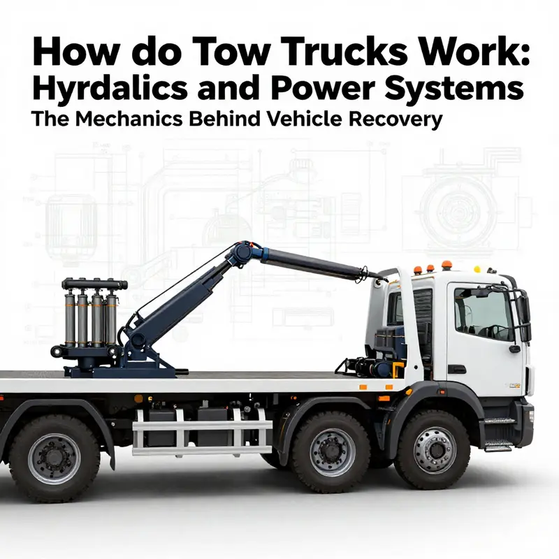 A wheel-lift tow truck demonstrating its mechanism for lifting and securing a vehicle.