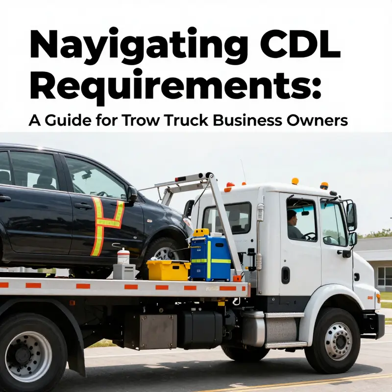 A tow truck driver reviews CDL regulations to ensure compliance.