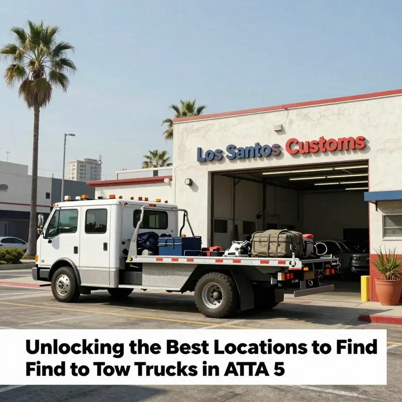 Find Tow Trucks at prominent towing companies and repair shops in Los Santos.
