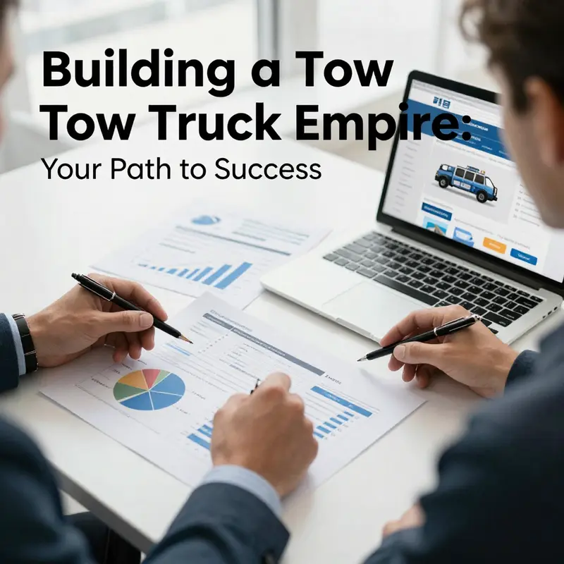 A business owner conducts market research to shape their tow truck company strategy.