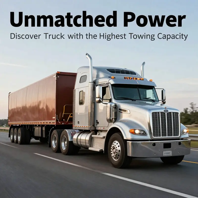 The Peterbilt 579 demonstrates its unparalleled towing capacity on a busy highway.